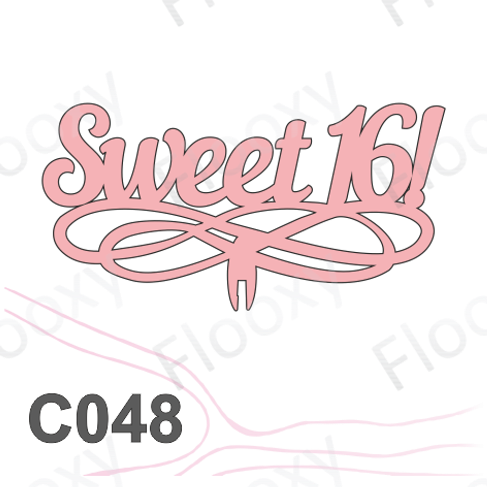 Топпер деревянный в букет цветов "Sweet 16" 10шт.