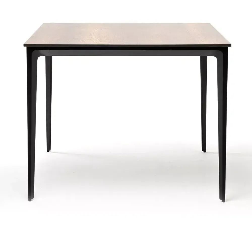 "Малага" обеденный стол из HPL 90х90см, цвет "дуб", каркас черный