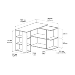 Угловой поворотный стол ДОМУС СТР08 белый/красный (левый), 135х50 см