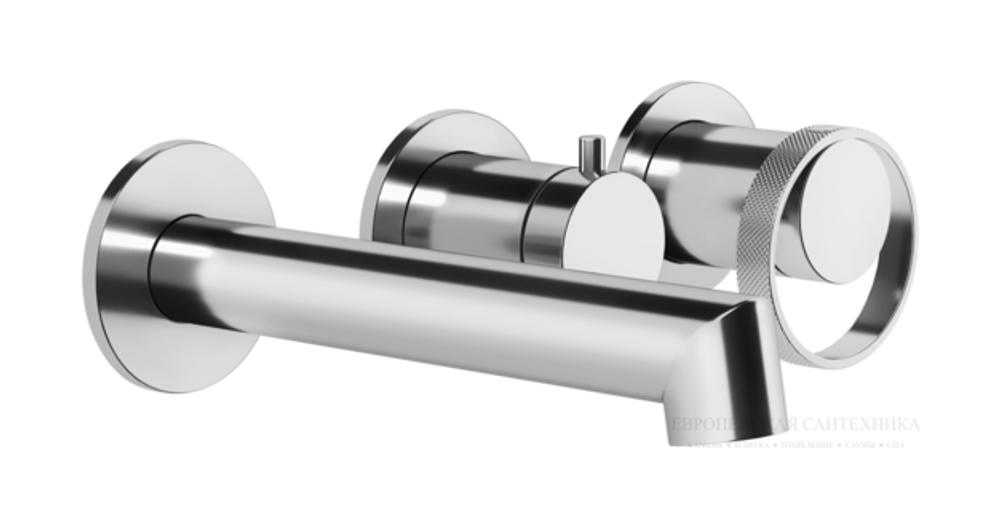 Смеситель для ванны Gessi Anello, настенный, с изливом и переключателем, встраиваемый, цвет Chrome