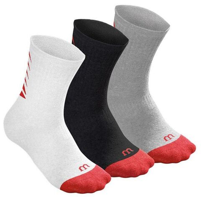 Теннисные носки Wilson Youth Core Crew Sock 3P - white/black/grey/red