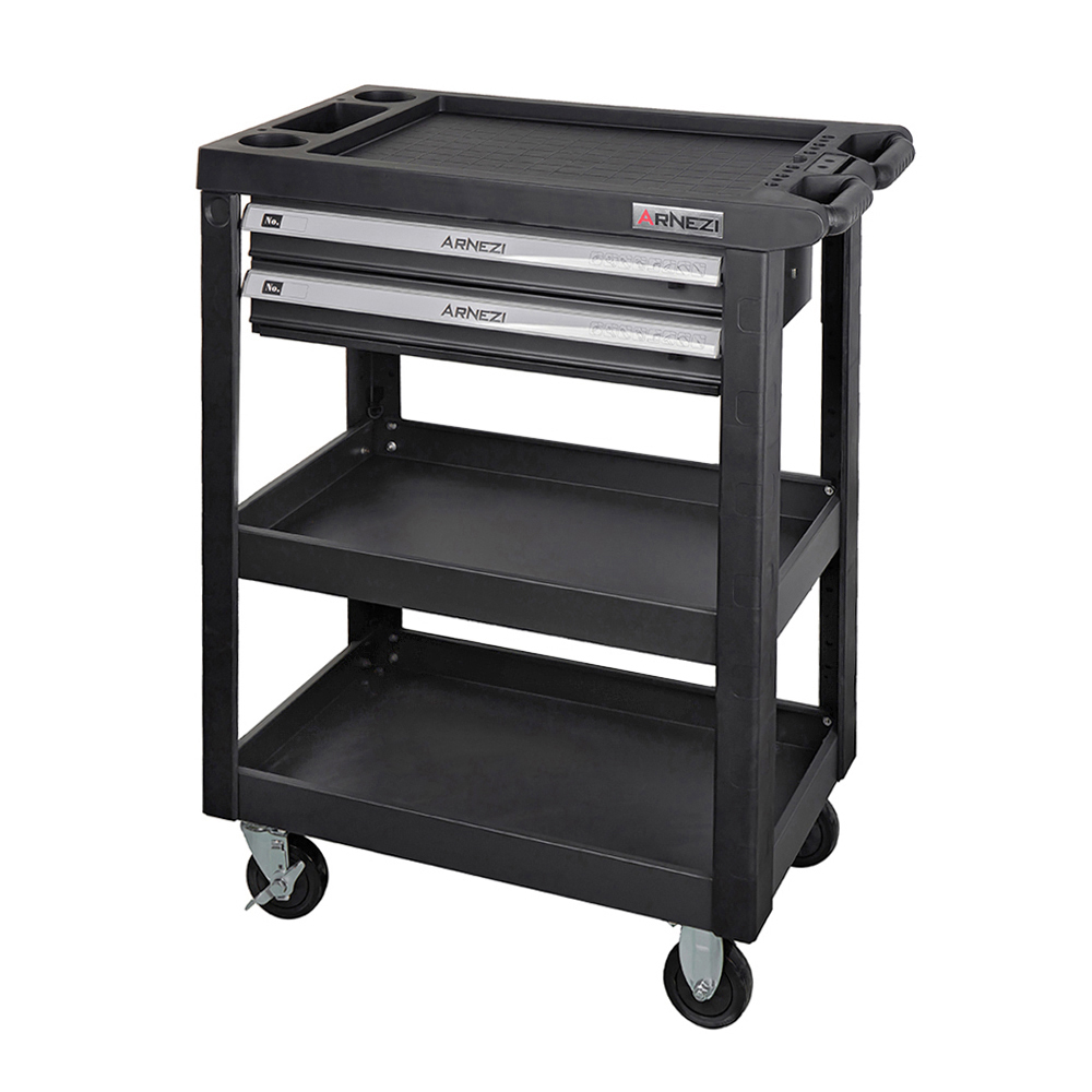 Тележка инструментальная 3-х полочная с 2 выдвижными ящиками ARNEZI R7201111