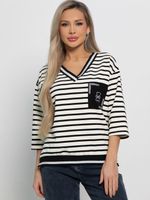 Блуза Элайза (бежево-черная) Б15131-18М LT Collection