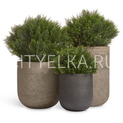 Кашпо TREEZ ERGO - Hard Rock - Цилиндрическая Чаша - Чёрный песок