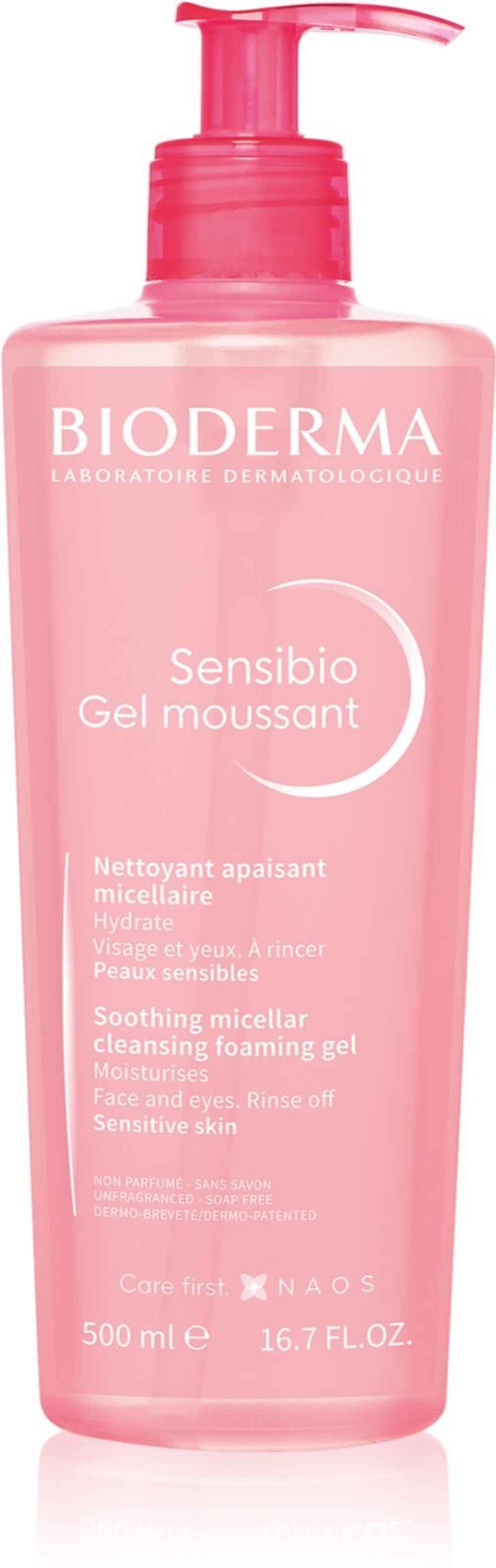 Bioderma Sensibio Gel Moussant - нежный успокаивающий очищающий гель для снятия макияжа /   500  ml  / GTIN 3401129800843