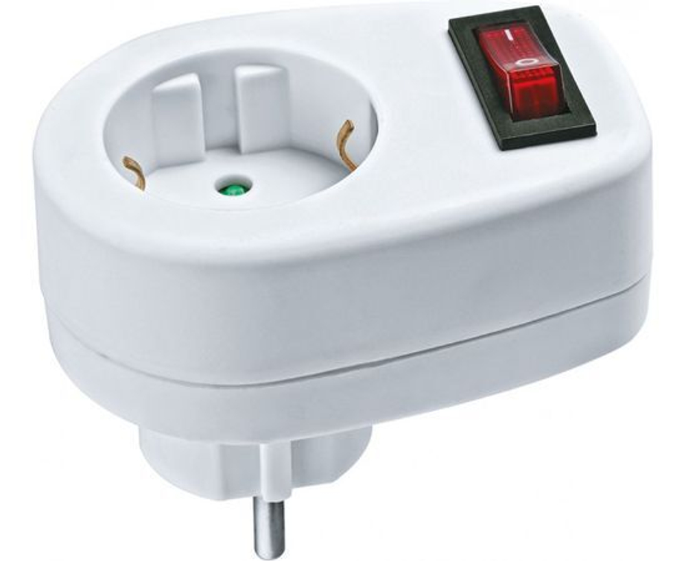 Navigator Переходник NAD-1E-СS-WH 1гн. с выкл. 94669