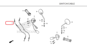 17910-K0G-901. CABLE COMP. A, THROTTLE, Honda C125