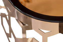 13RXC3045-GOLD Консоль стекло коричн./роз.золото 120*40*80см