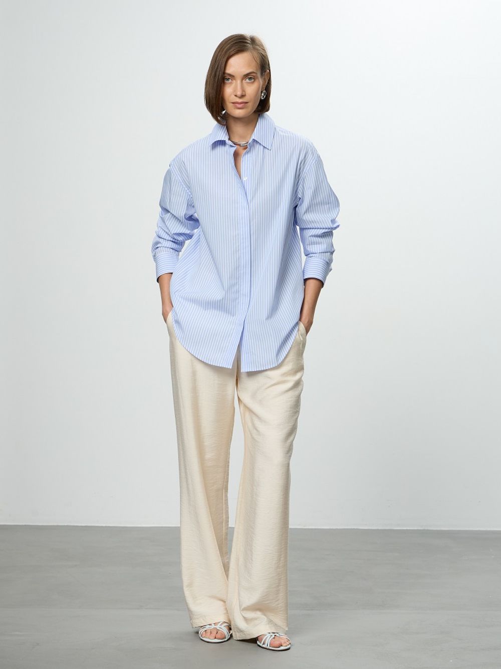 Рубашка Хельсинки голубая полоска