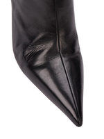 Женские чёрные кожаные ботильоны на каблуке