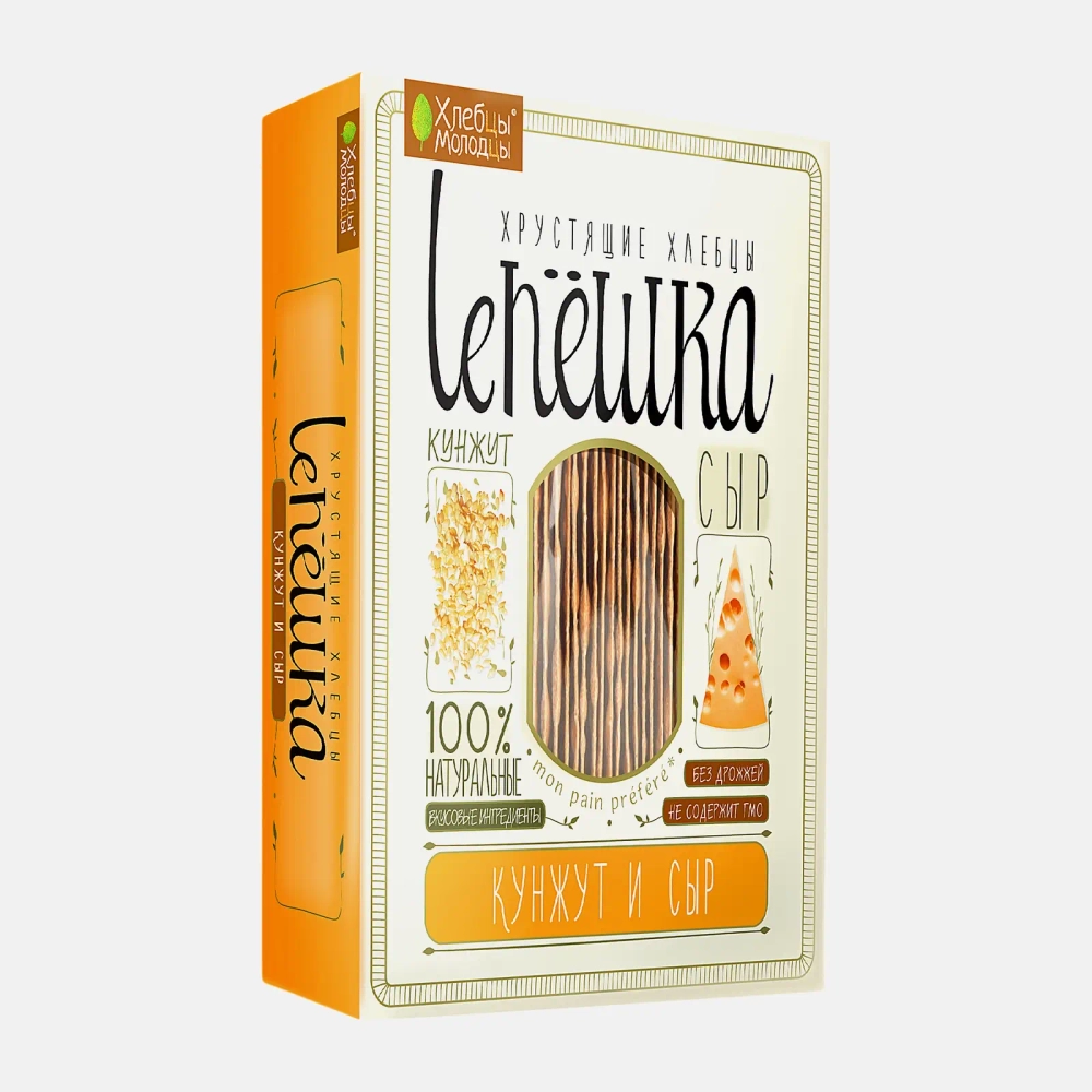 Хлебцы Хлебцы молодцы Lепёшка хрустящие кунжут и сыр 150г