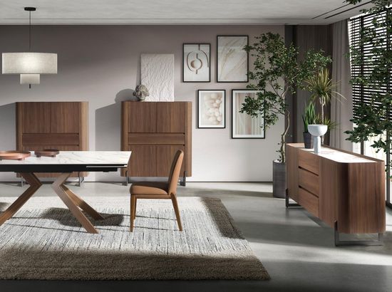 Сервант 3252/437-M ореховый со столешницей из керамики