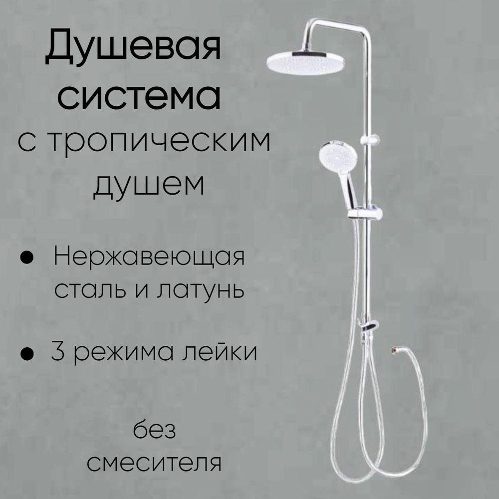 Душевая стойка Sanday без смесителя, ХРОМ SD901