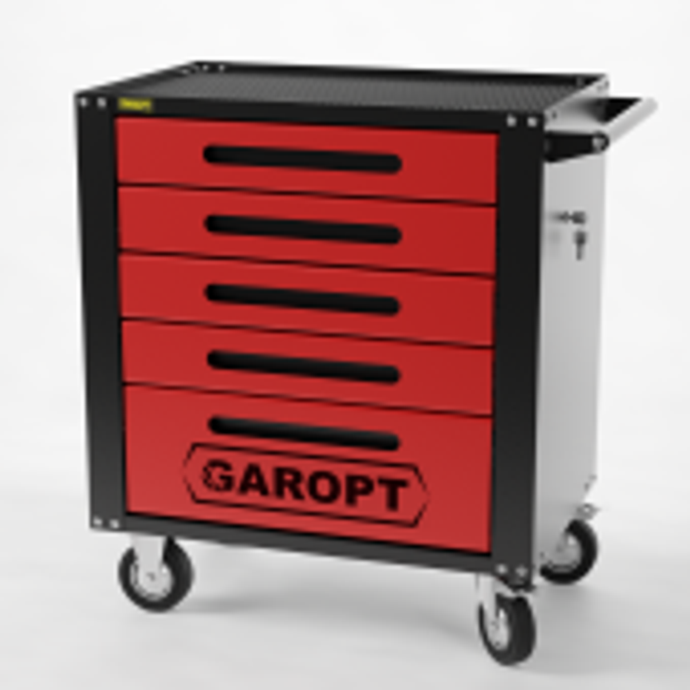 GTS5.blue Тележка инструментальная Garopt 5 ящиков СИНЯЯ, центральный замок, увеличенные колеса, доводчики, GAROPT Серия "Standart"