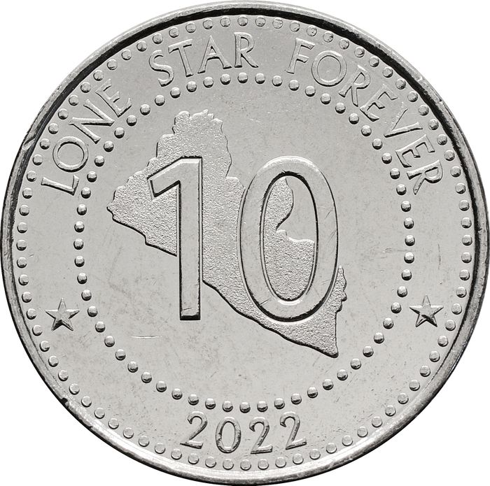 10 долларов 2022 Либерия
