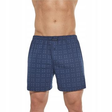 Трусы мужские семейные для больших мужчин Cornette Comfort 008/248, синие с геометрическим принтом в клетку