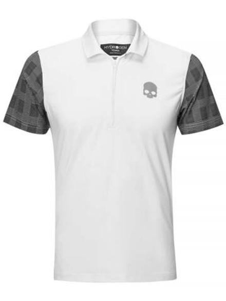 Теннисное поло Hydrogen Tech Zipped Polo - white/black