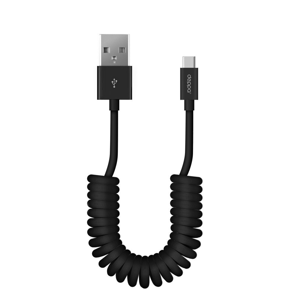 Дата-кабель USB - Type-C, витой, 1.5м, черный