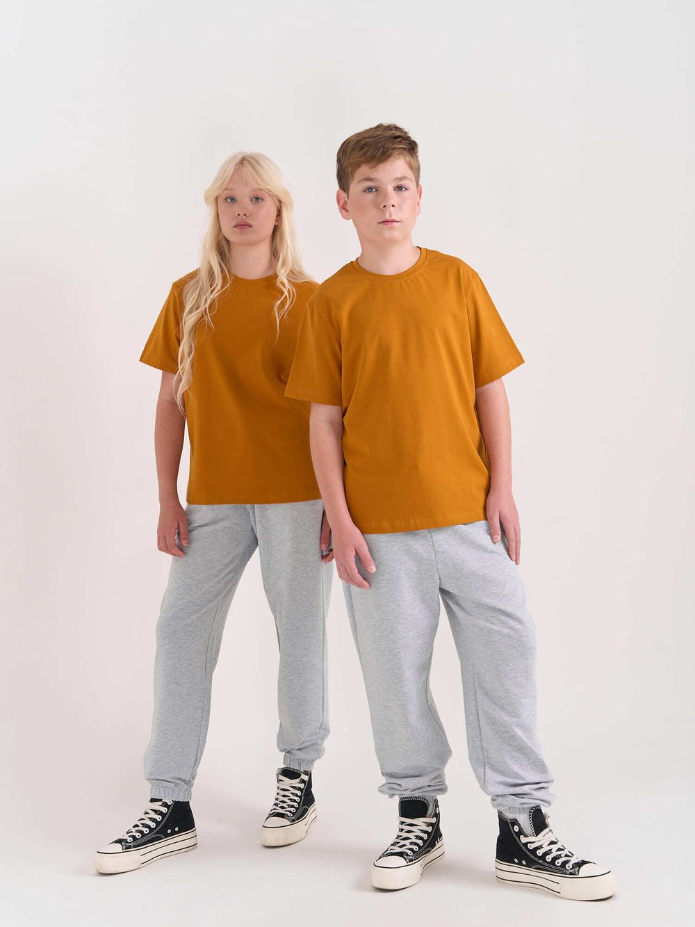 Джоггеры с карманами "СЕРЫЙ МЕЛАНЖ" облегченные подростковые