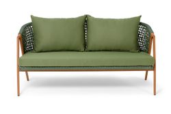 "Амстердам" диван из искусственного ротанга двухместный, цвет зеленый