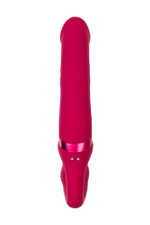 Малиновый безремневой страпон Lapis - 23 см.