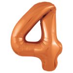 Agura Шар 40'' / 102 см "Цифра 4" Slim Папайя (БГ-60)