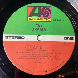 Винтажная виниловая пластинка LP Yes Drama (USA 1980) White Car
