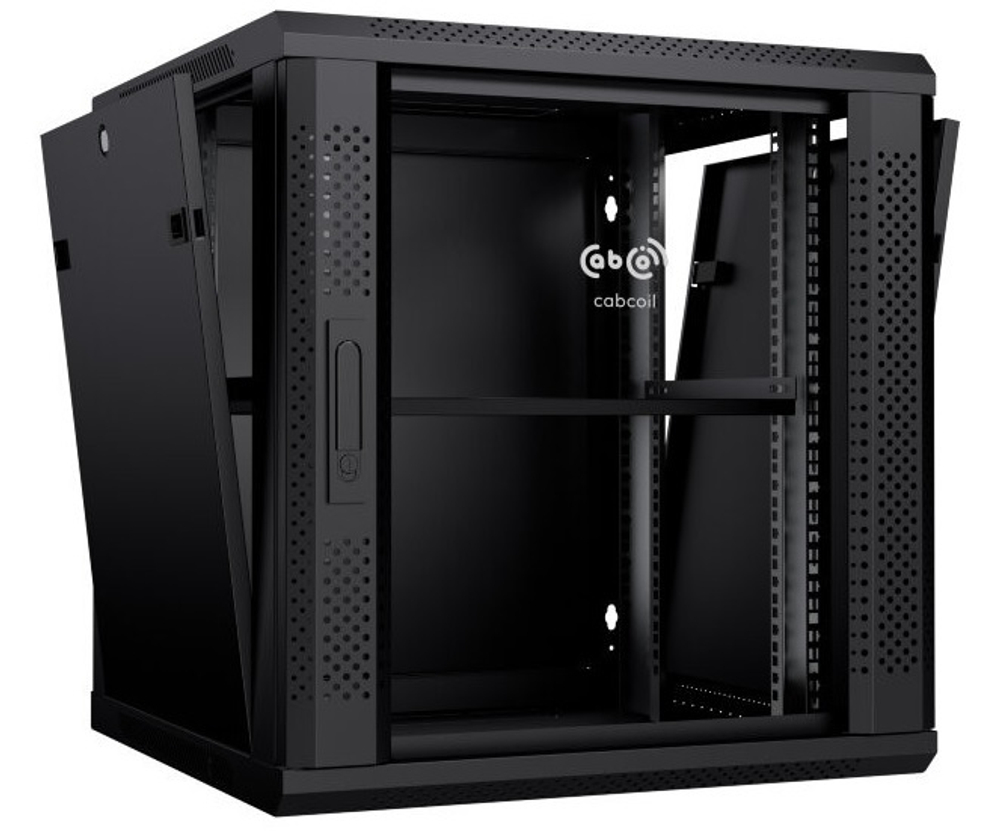 Шкаф настенный 19", 12U Cabcoil CC-WL-12.6.6-G-BK
