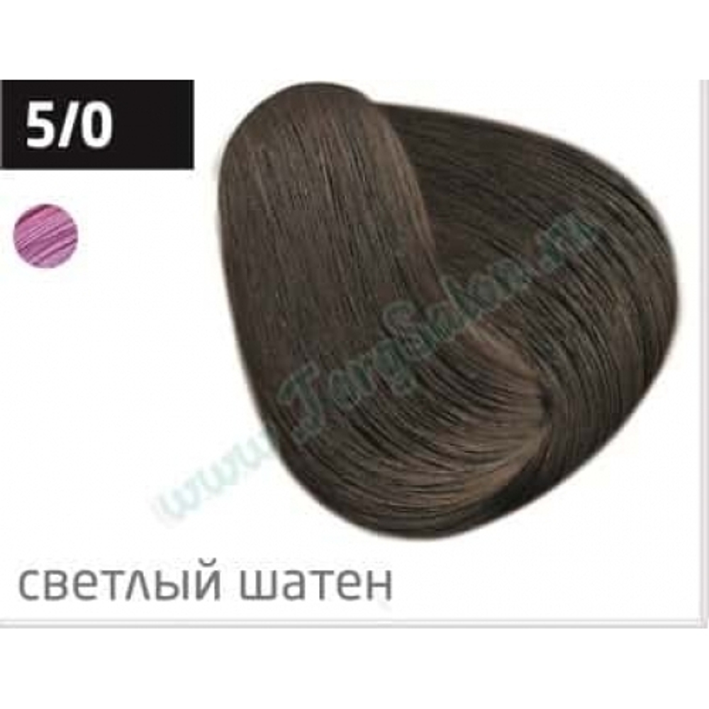 Перманентная крем-краска для волос «Светлый шатен» 5/0, Ollin Performance, 60 мл.