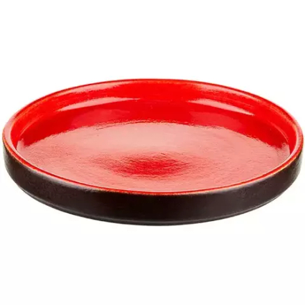 Тарелка «Кармин» с бортом керамика D=200,H=25мм красный,черный
