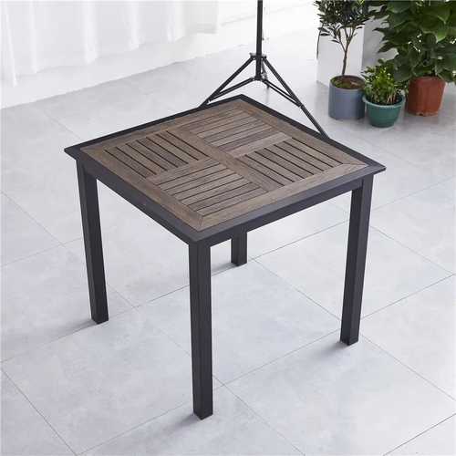 Алюминиевый квадратный стол  80*80 ПОЛИВУД-1 «POLYWOOD-1» цвет каштан арт.1024