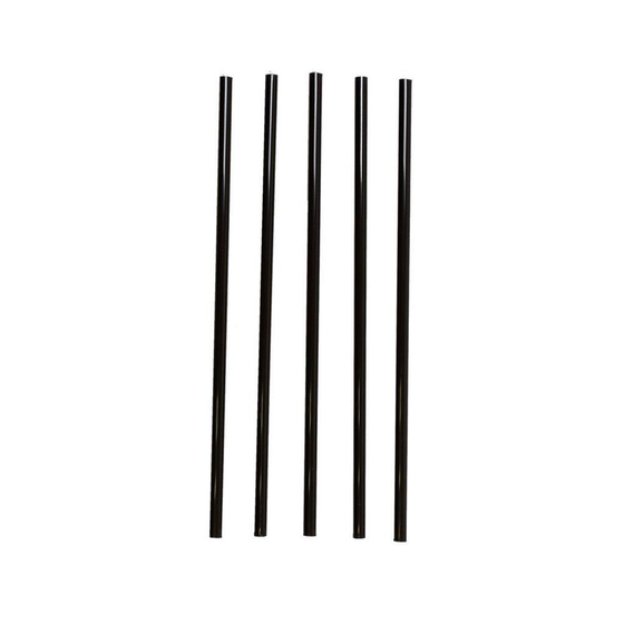Трубочки 0,8*24 см прямые 250 шт черные пластик P.L.