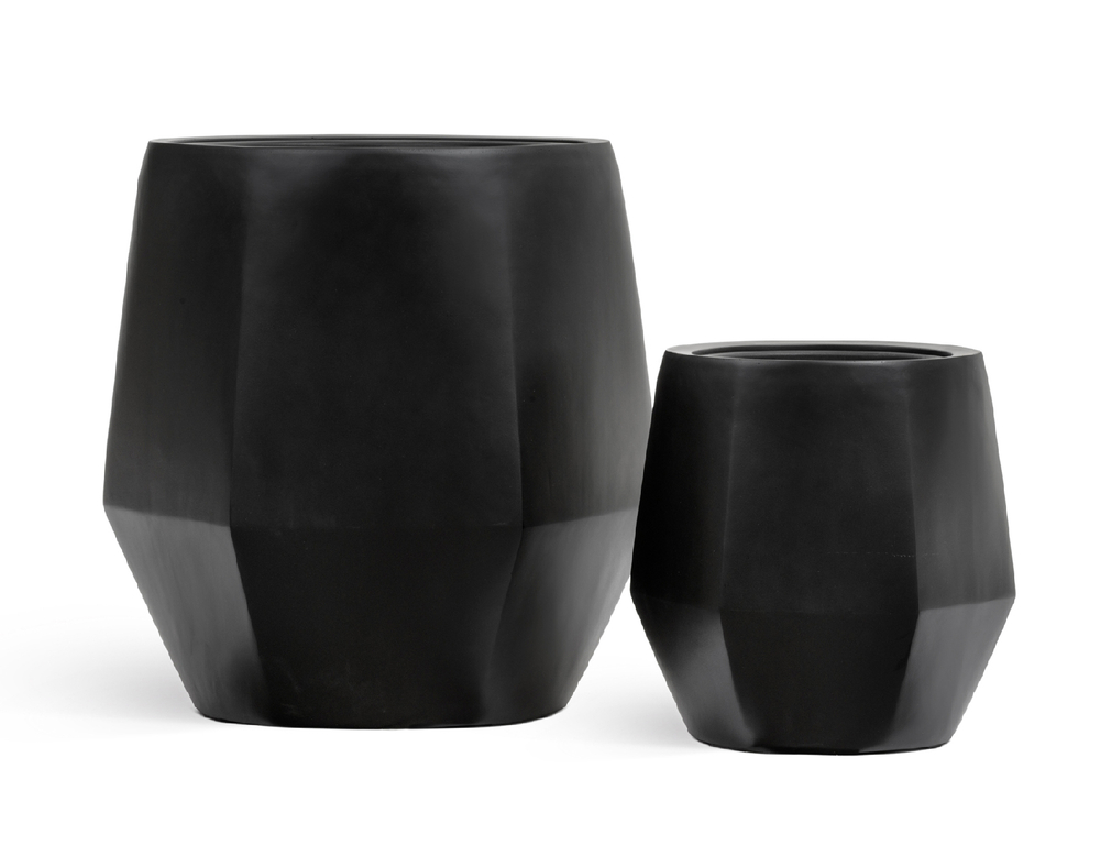 Кашпо TREEZ Effectory Crystal Многогранник Антрацит ш-59x53, в-61 см 41.33-08-23-090-BLCK-59