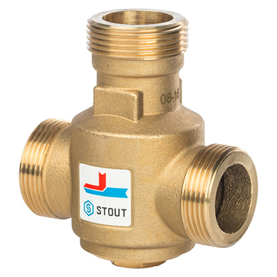 Клапан термостатический смесительный STOUT -  1"1/4 (НР, 60°С)