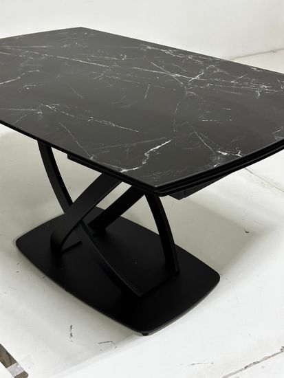Стол FOGGIA 140 KL-116 Черный мрамор матовый, итальянская керамика/черный каркас