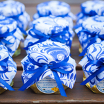 Бонбоньерка с медом на свадьбу, 140 грамм, стиль "Гжель"