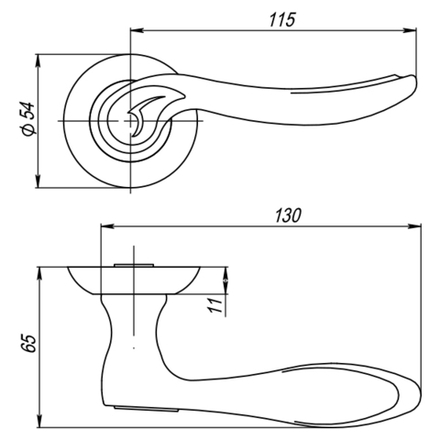 Ручка Punto (Пунто) раздельная ONDA TL SN/CP-3 матовый никель/хром
