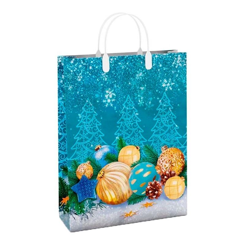 Сумка новогодняя Россия 30*40 см 150 мкм пласт ручка Краски зимы 1 шт 40 шт/кор