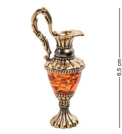AM-3163 Фигурка «Кувшин Ажурный» (латунь, янтарь)