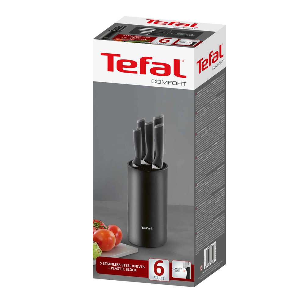 Набор ножей с блоком для хранения Tefal Comfort K2216S74