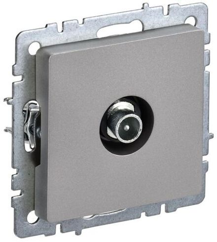Розетка телевизионная проходная TV СП Brite РТВ10-0-БрС механизм сталь IEK BR-A10-P-K46