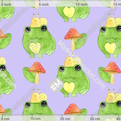 акварельная смешная лягушка с мухомором и улиткой 2 by E.KK8 181 DPI