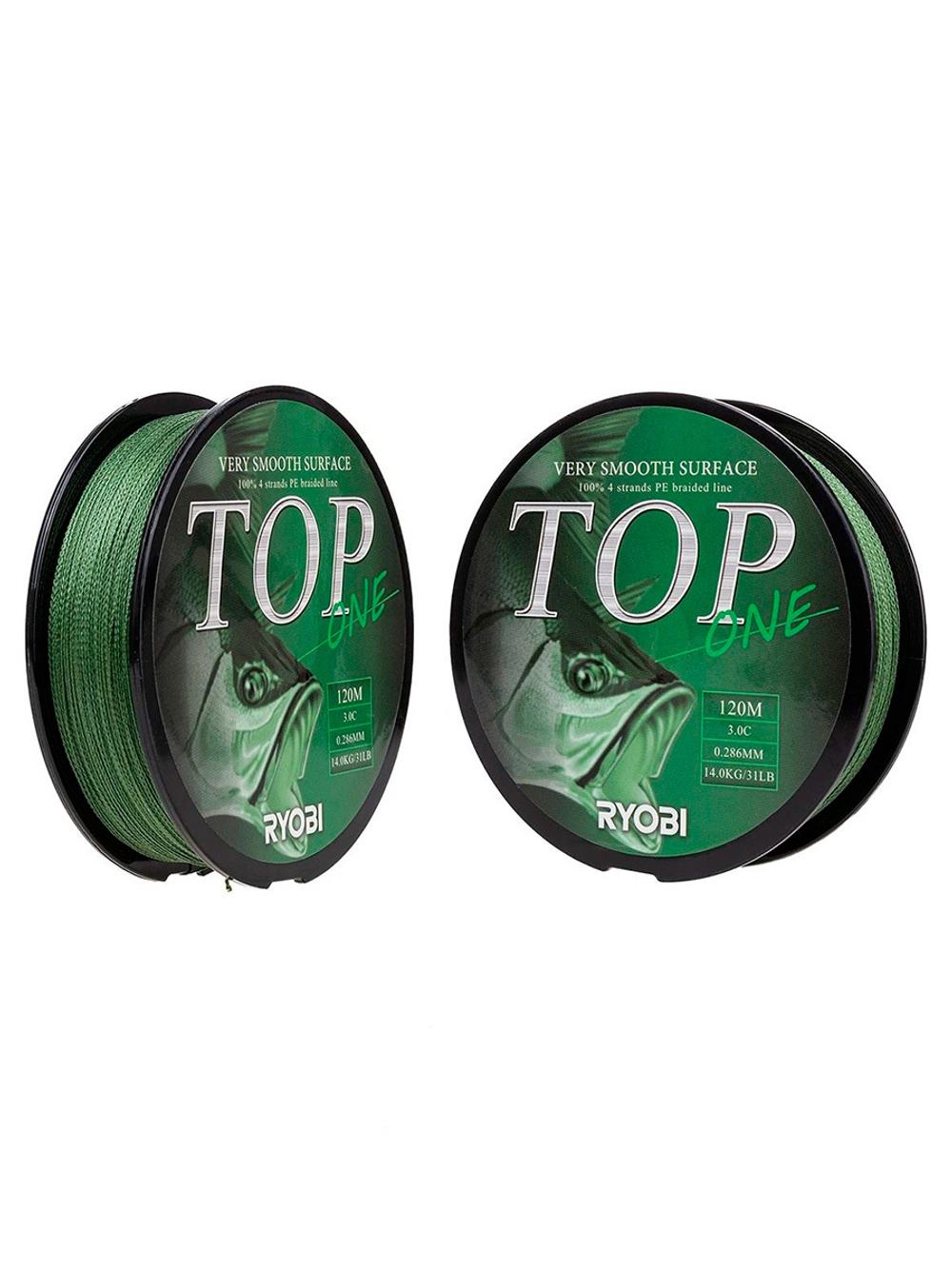 Шнур плетеный для рыбалки Ryobi TOP PE4X-120M Dark green 0.6/d-0.128mm