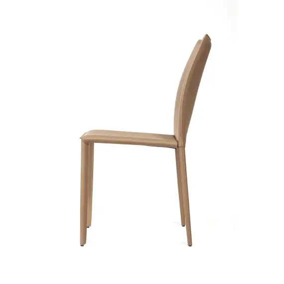 Стул Rolf из фактурной кожи цвета мокко