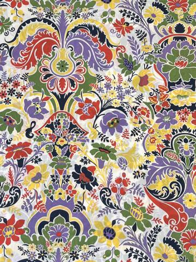 Хлопок Liberty белый с крупным цветочным принтом Tana Lawn™ Cotton - Floral Rebellion