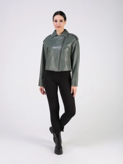 Кожаная куртка демисезонная косуха оверсайз