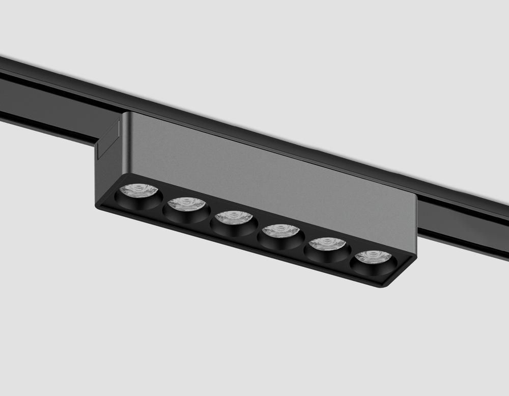 Светильник светодиодный трековый для шинопровода Magnetic Ultra Slim GV1403 BK черный IP20 6W 4200K 48V 24° 122*26*24