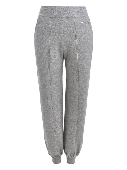 Женские брюки светло-серого цвета из шерсти и кашемира - фото 1