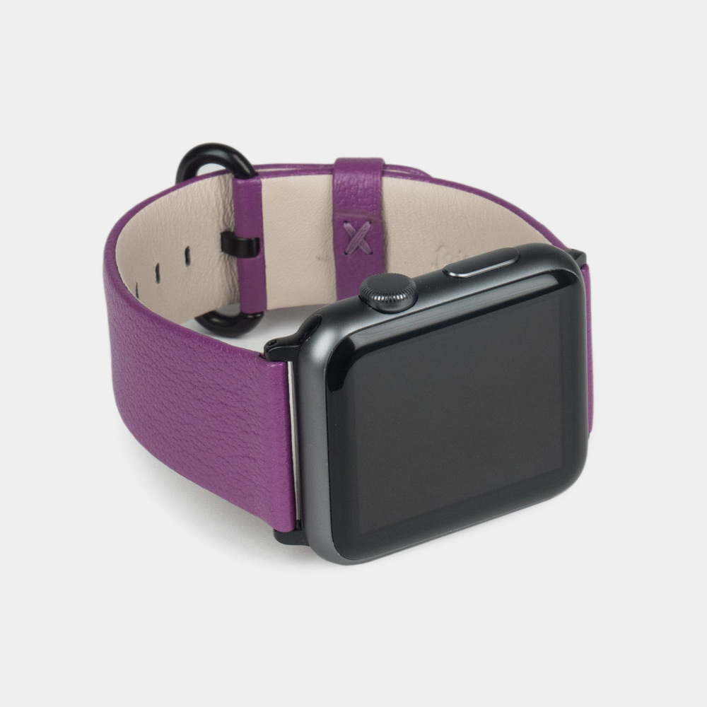 Ремешок для Apple Watch 40/41/42 mm из кожи козы, фиалкового цвета