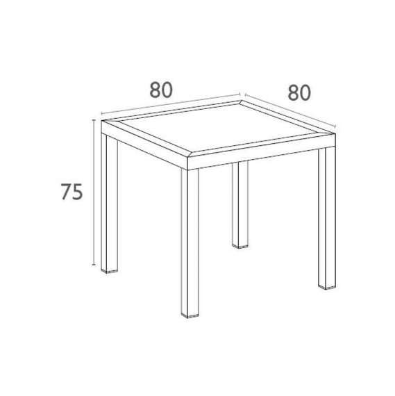 Пластиковый стол Orlando 80х80 коричневый